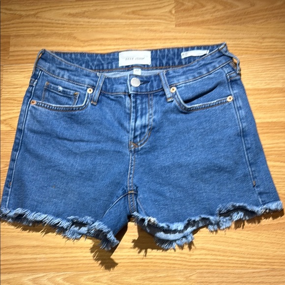 DEAR JOHN Pants - Dear John Blue Denim Jean Shorts Frayed Hem